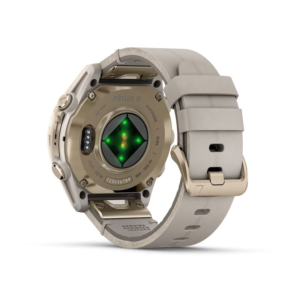 Garmin Fenix 8 43mm AMOLED — Sftgldss Foggryleatherbnd — фото 3