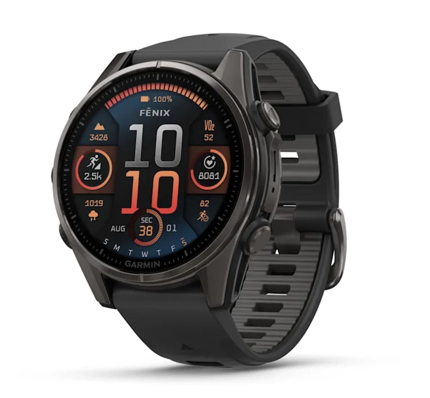 Garmin Fenix 8 43mm AMOLED — Crbngry Blk