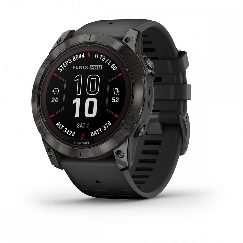 GARMIN Fenix 7X Pro Sapphire (Carbon Gray DLC Titanium with Black) - SOLAR (51 mm) — купить Garmin в Москве