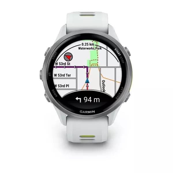 GARMIN Forerunner 970 Titanium with Whitestone Case and Whitestone/Translucent Amp Yellow Band — фото 2