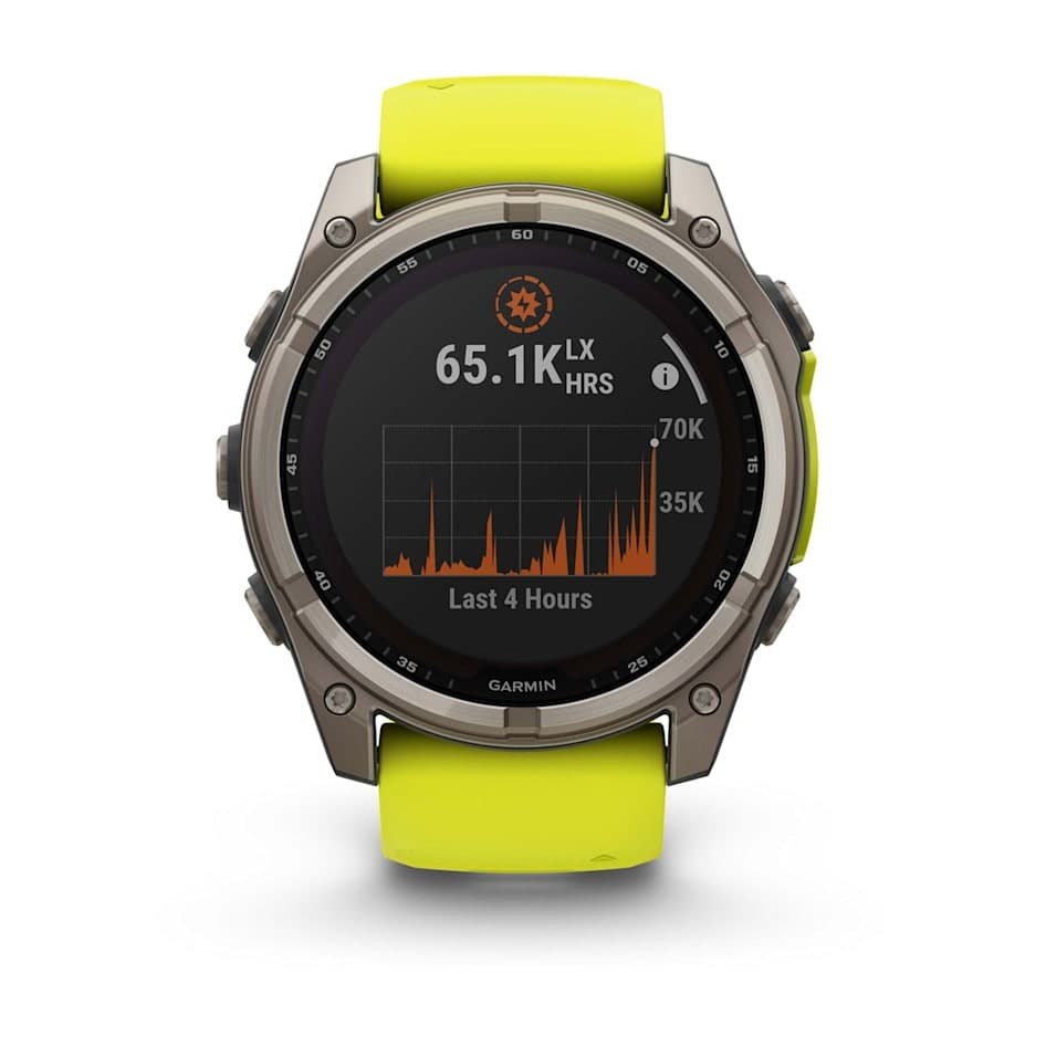 GARMIN Fenix 8 (Sapphire, Titanium with Amp yellow/graphite silicone band) - SOLAR — фото 2