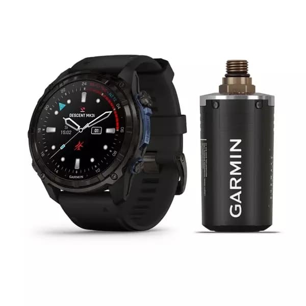 Garmin Descent Mk3i – Carbon Grey DLC Titanium with Black Silicone Band and Descent T2 Transceiver — купить Garmin в Москве