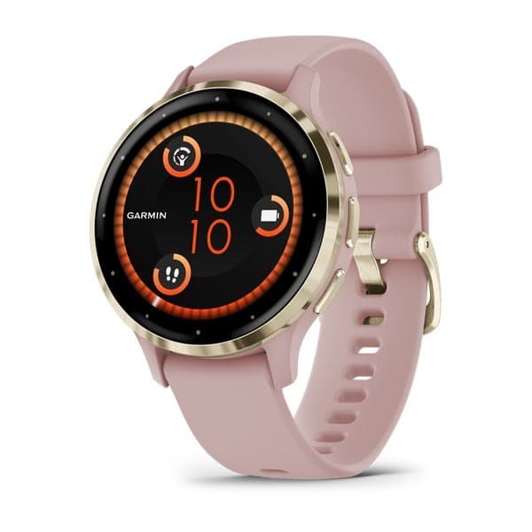 GARMIN Venu 3S - Soft gold stainless steel bezel with dust rose case and silicone band — купить Garmin в Москве