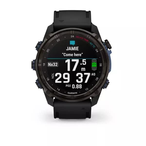 Garmin Descent Mk3i – Carbon Grey DLC Titanium with Black Silicone Band and Descent T2 Transceiver — фото 2