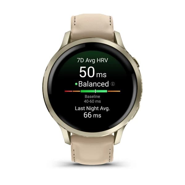 GARMIN Venu 4 - Lunar Gold with Bone Silicone Band and Light Sand Leather Band 41 mm — фото 2