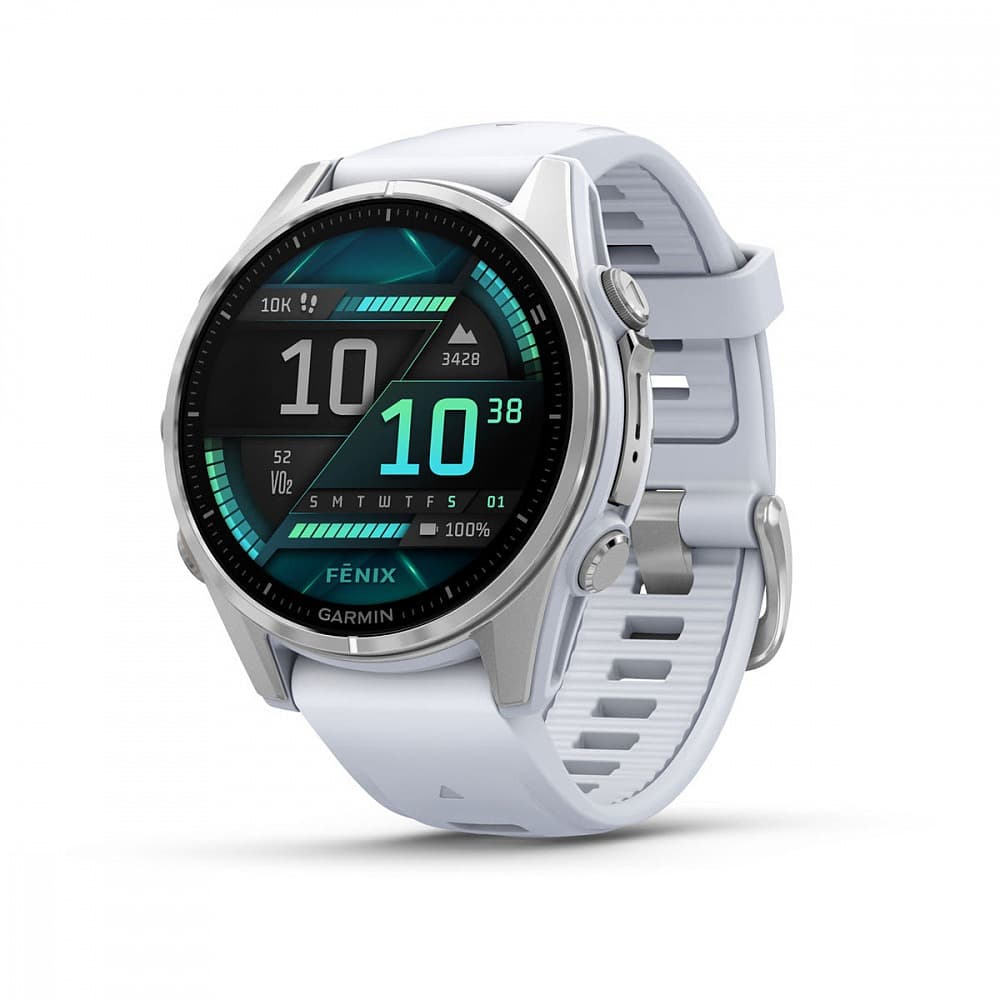 GARMIN Fenix 8 (Silver with Whitestone silicone band) - AMOLED — купить Garmin в Москве