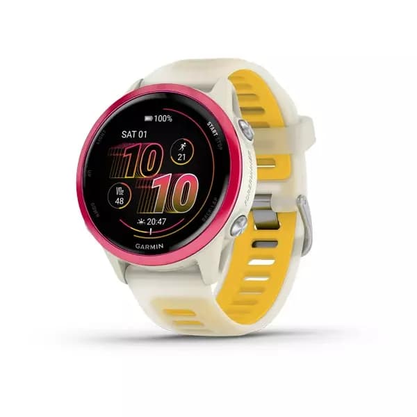 GARMIN Forerunner 570 Raspberry Aluminium with Translucent Bone/Mango Band - 42 mm — купить Garmin в Москве