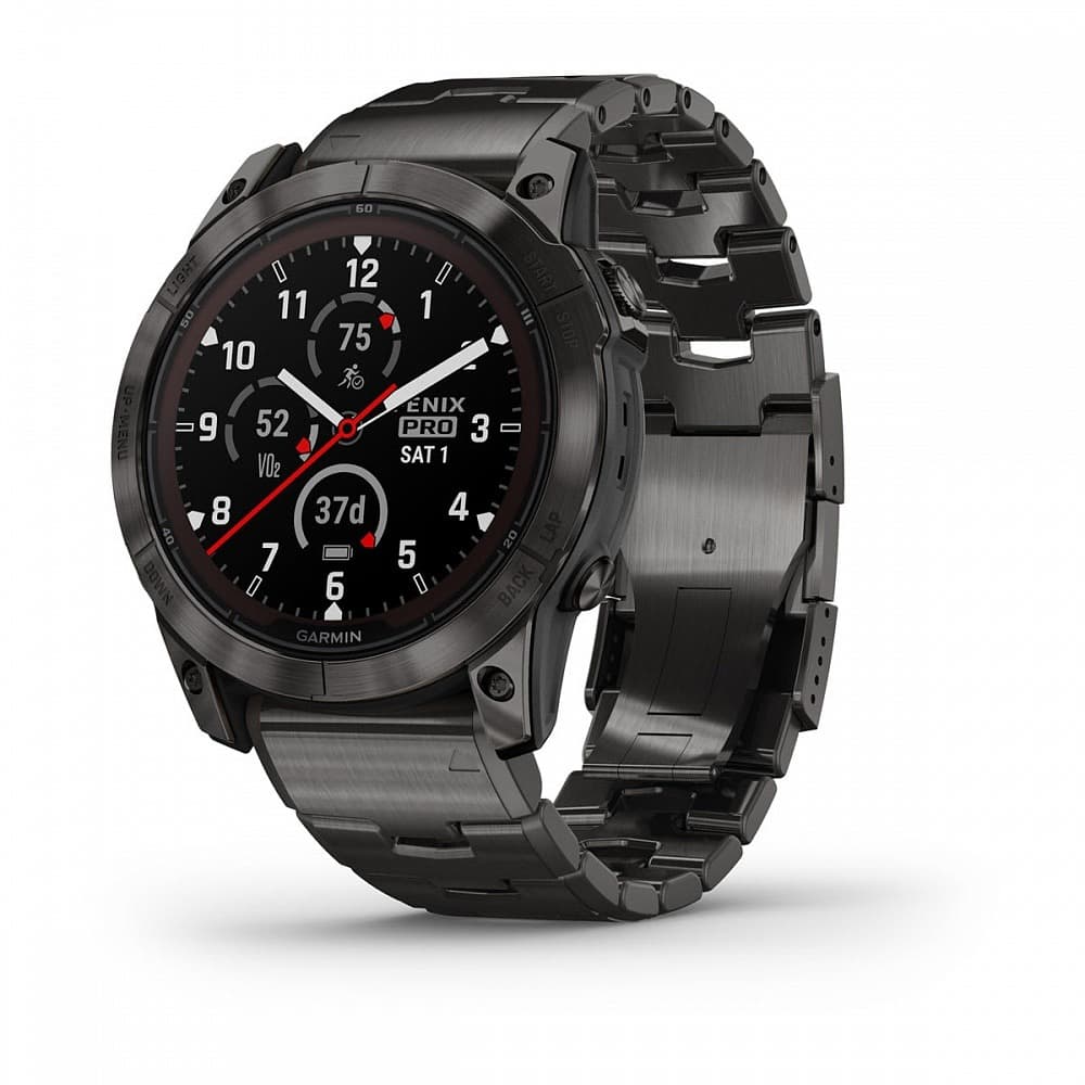 GARMIN Fenix 7X Pro Sapphire (Carbon Gray DLC Titanium with Titanium band) - SOLAR (51 mm) — купить Garmin в Москве