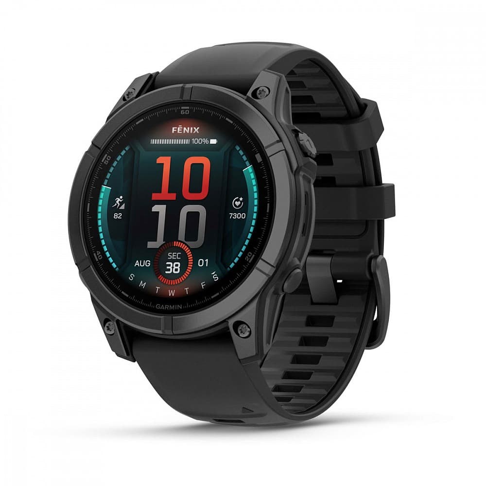 GARMIN Fenix E (Slate grey steel with Black silicone band) - AMOLED