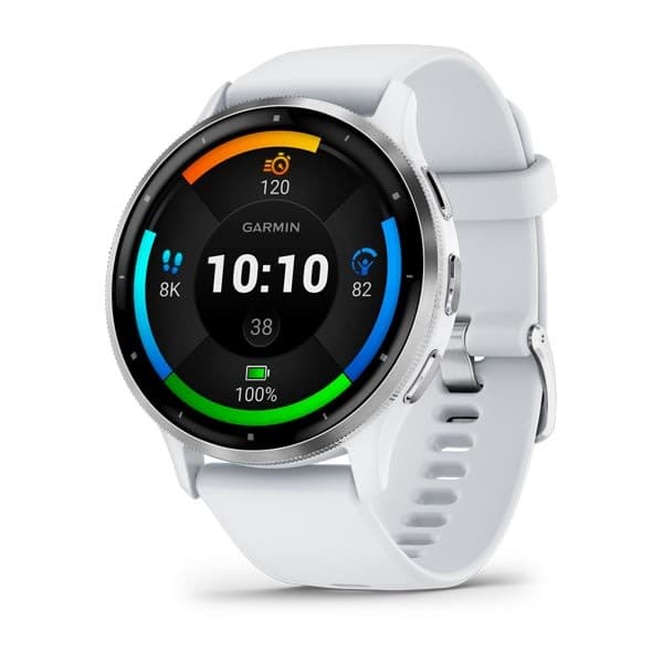 GARMIN Venu 3 - Silver stainless steel bezel with whitestone case and silicone band — купить Garmin в Москве