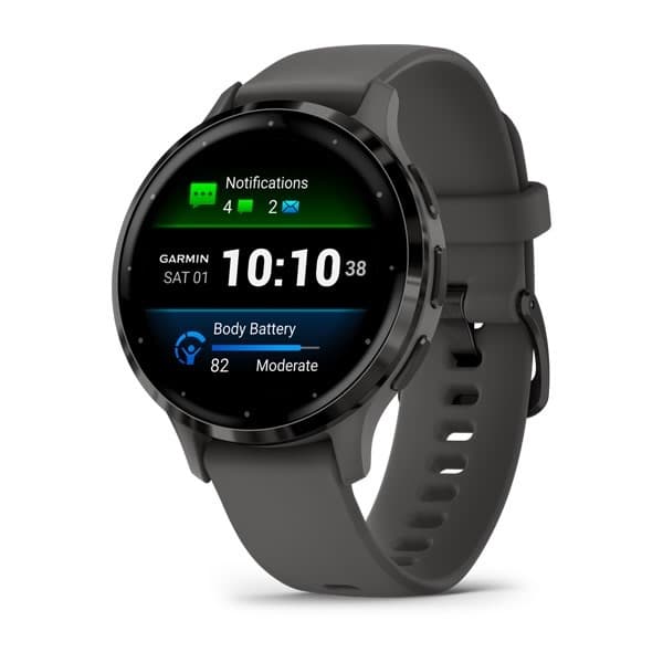 GARMIN Venu 3S - Slate stainless steel bezel with pebble grey case and silicone band — купить Garmin в Москве