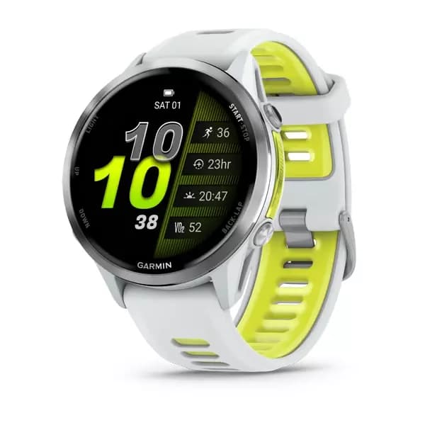 GARMIN Forerunner 970 Titanium with Whitestone Case and Whitestone/Translucent Amp Yellow Band