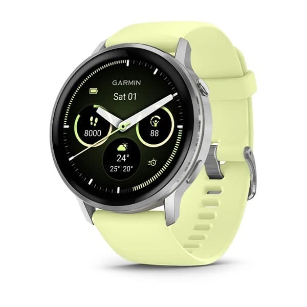 GARMIN Venu 4 - Silver with Citron Silicone band 45 mm — купить Garmin в Москве