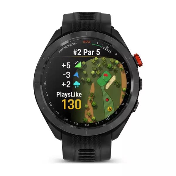 GARMIN Approach S70 - Черно-красный керамический безель с черным силиконовым ремешком 47 мм — фото 2